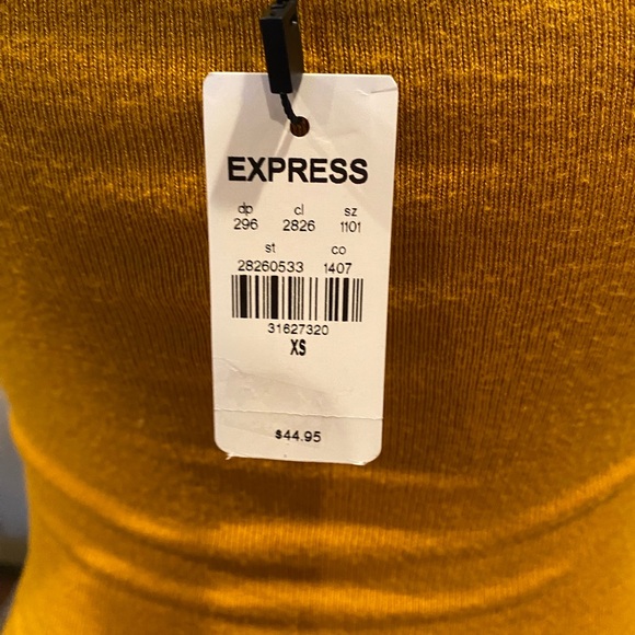 Express Ladies Gold Sweater Strapless Top NWT - Picture 5 of 9